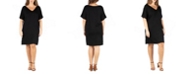 24seven Comfort Apparel Women's Plus Size V-neck Loose Fit Resort Dress